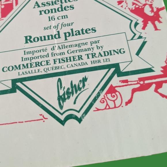 Vintage Fisher Christmas 16cm clear Glass plates. Set of 4 - Picture 6 of 9